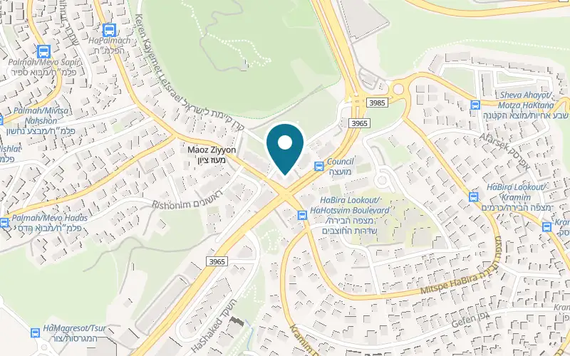 Map showing HaMeyuchadim at 7 HaHotsvim Boulevard, Mevaseret Zion