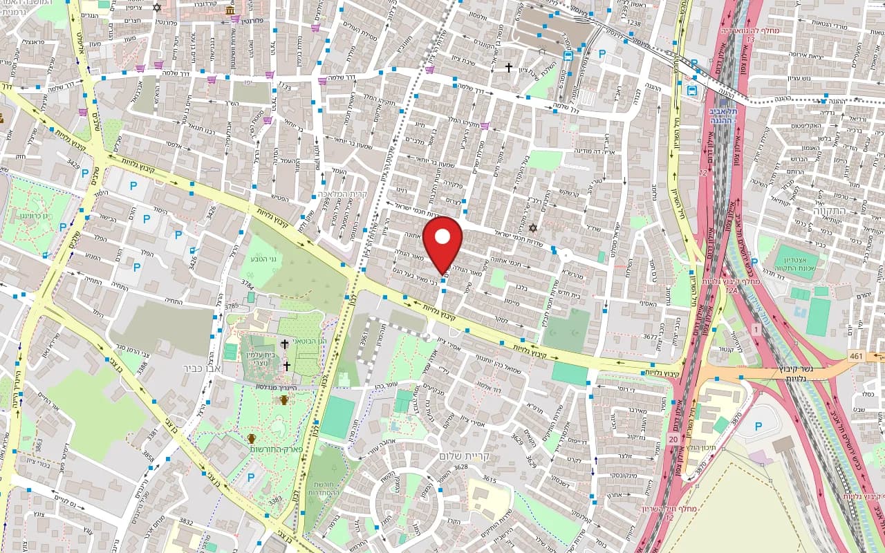 Map showing Hanan Margilan at 15 Mesilat Yesharim Street, Shapira, Tel Aviv-Yafo