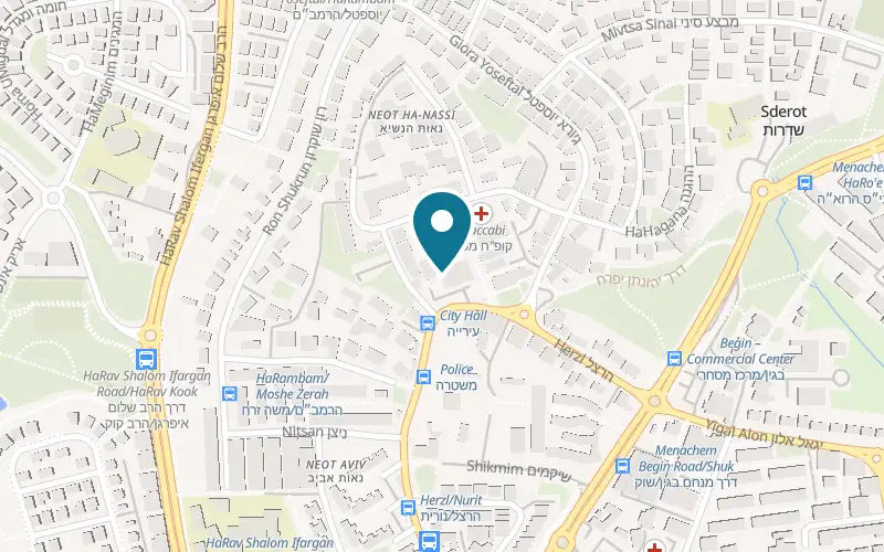 Map showing HaPassage at 11 Kikar HaNasi, Sderot