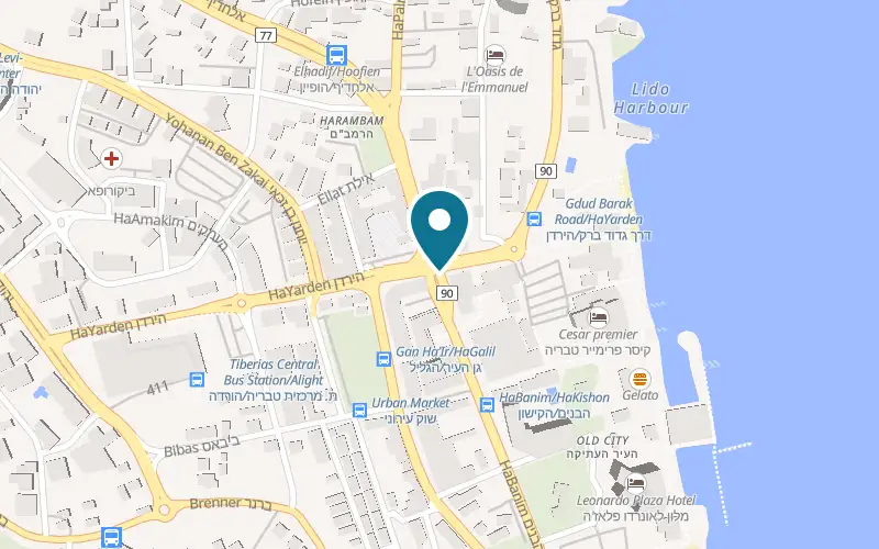 Map showing HaSenyor at 2 HaBanim Street, Tiberias