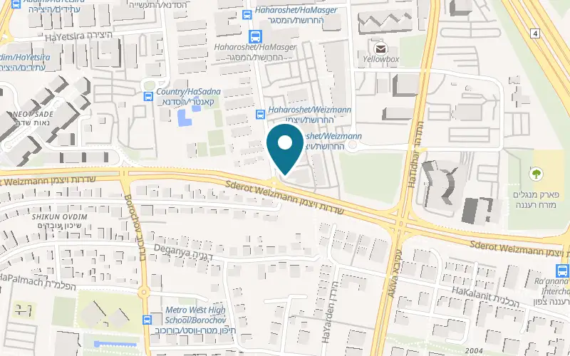Map showing HaTemaniya at 2 HaHaroshet Street, Beit Villa Rama, Ra'anana industrial zone, Ra'anana