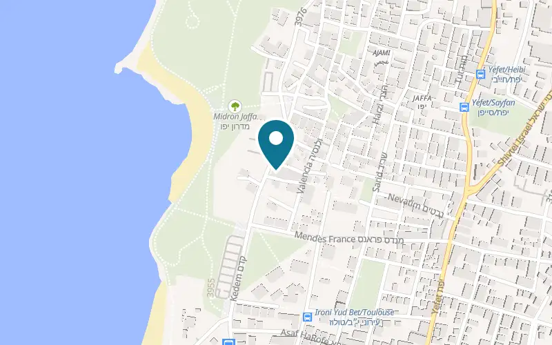 Map showing The Old Man and the Sea at 85 Kedem Street, Jaffa, Tel Aviv-Yafo