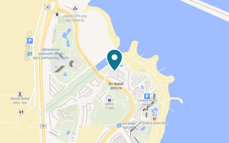 Map showing Herbert Samuel Hod Dead Sea at Ein Bokek, Dead Sea, Neve Zohar