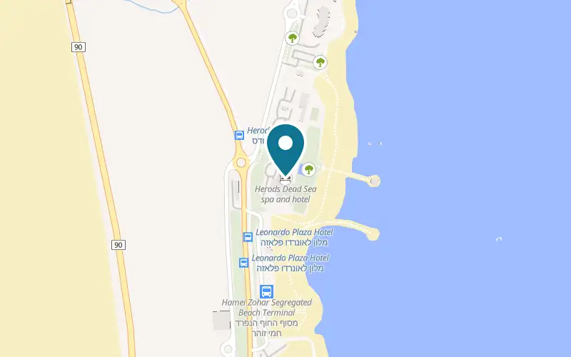 Map showing Herods Dead Sea at Neve Zohar, Dead Sea, Neve Zohar