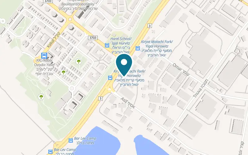 Map showing Hummus Eliyahu at R Center, Be'er Tuvia Industrial Zone, Avigdor