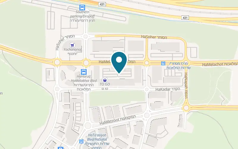 Map showing Hummus Eliyahu Modi'in Ishpro Center at 121 HaMelachot Boulevard, Ishpro Center, Modi'in-Maccabim-Re'ut