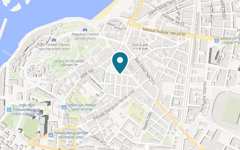 Map showing Hummus Eliyahu Tel Aviv Jaffa Flea Market at 14 Amiad Street, Jaffa flea market, Tel Aviv-Yafo