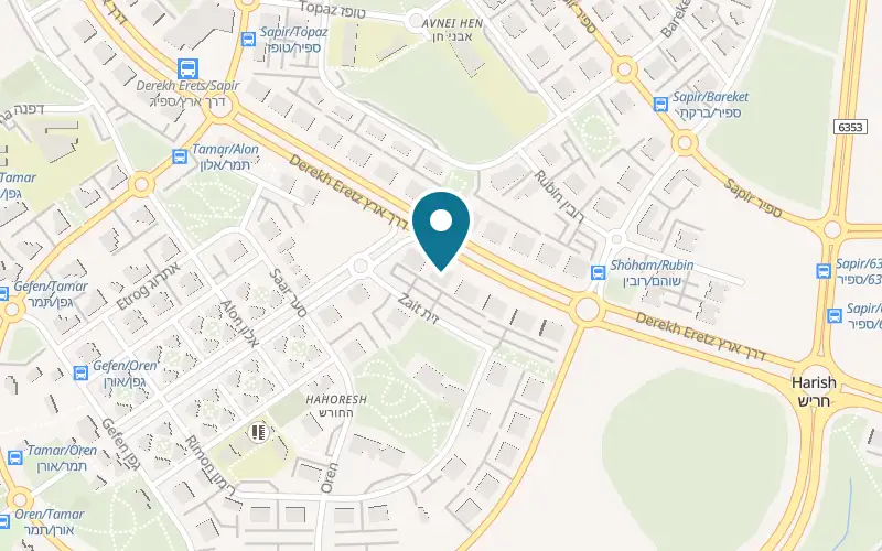 Map showing Hummus HaCohen at 54 Derech Eretz, Harish