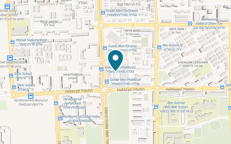 Map showing Icon Fitness Dimona at 20 Golda Meir Street, Dimri Center, Dimona