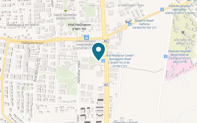 Map showing Icon Fitness Hod HaSharon at 96 Derech Ramatayim, Hod HaSharon