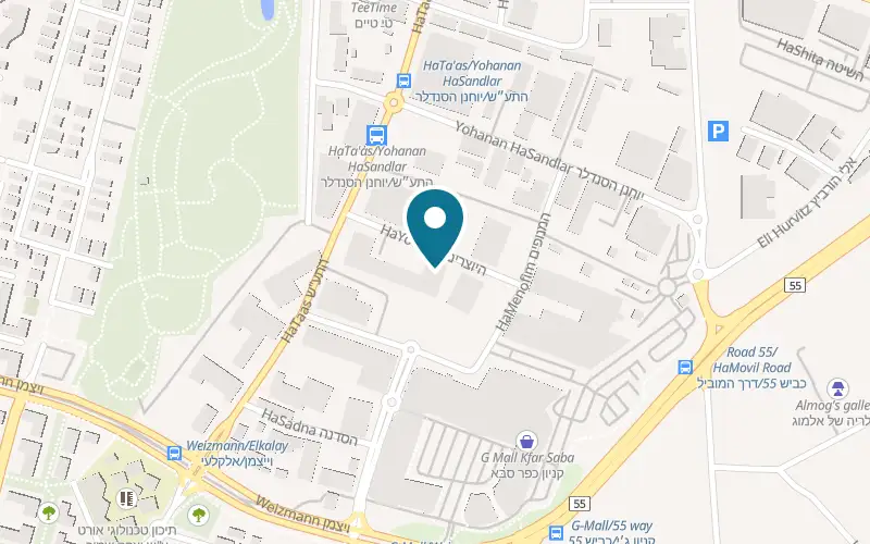 Map showing Icon Fitness Kfar Saba at 2 HaYotzrim Street, U compound, Kfar Saba
