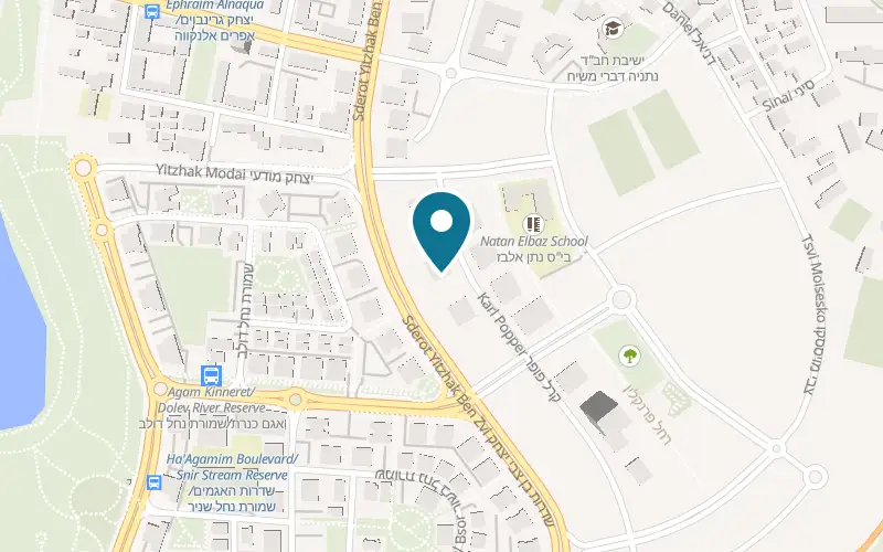 Map showing Icon Fitness Netanya Agamim at 4 Karl Popper Street, Agam Center, Netanya
