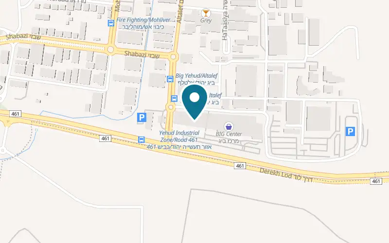 Map showing Icon Fitness Yehud at 4 Altalef Street, BIG Yehud, Yehud