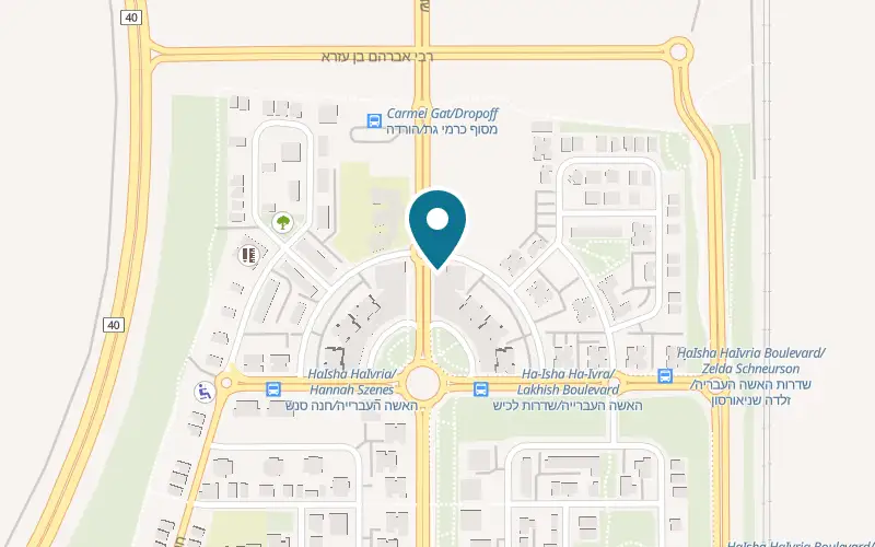 Map showing Ilanch at 7 Esther HaMalka Street, Carmei Gat, Kiryat Gat