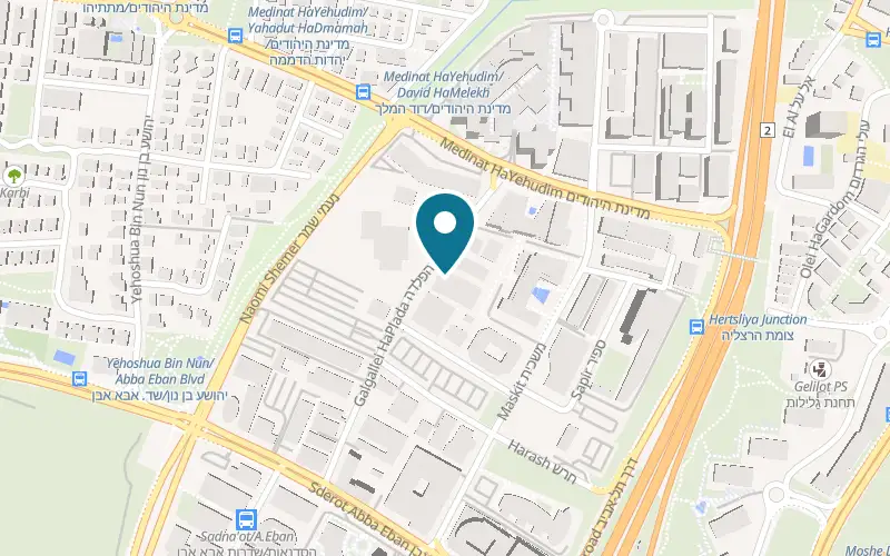 Map showing Inga Bar at 16 Galgal HaPlada Street, Herzliya Pituach, Herzliya