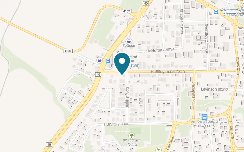 Map showing Jachnun Gedera at 5 HaBiluyim Street, Gedera