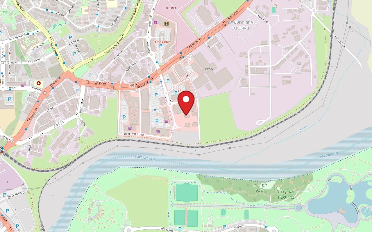 Map showing Jessica at 5 Heil HaHandasa Street, the new BIG complex, Beer Sheva