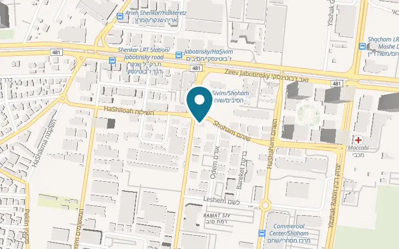Map showing Johnny Bar at 7 HaSivim Street, Petah Tikva
