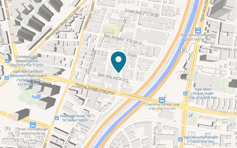Map showing Kalay Service Center at 7 Jenia Tversky Street, Tel Aviv-Yafo