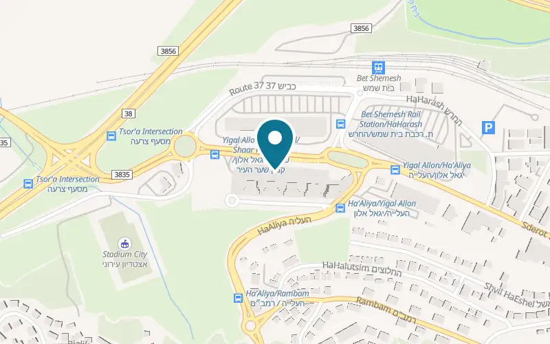 Map showing Kapao at 6 Yigal Alon Avenue, Shaar HaIr complex, Beit Shemesh