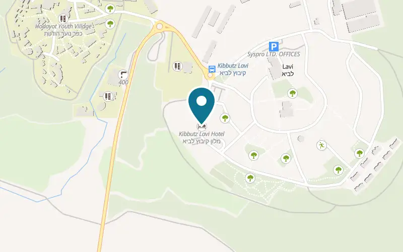 Map showing Kibbutz Lavi Hotel at Kibbutz Lavi, Lower Galilee, Lavi