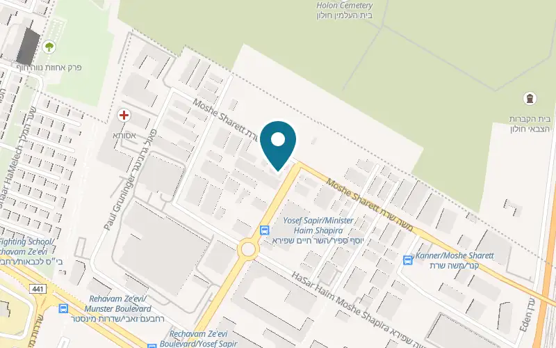 Map showing Kidi Kids at 9 Yosef Sapir Street, Rishon LeZion