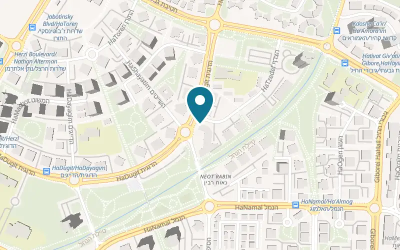 Map showing King Games at 16 HaDugit Street, 1st floor, Yavne