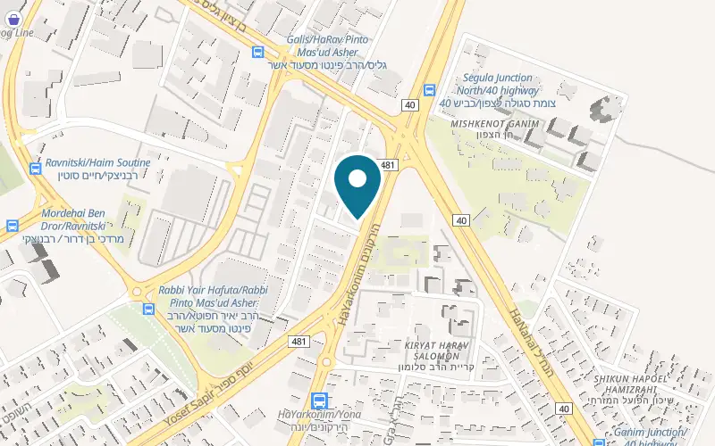 Map showing La Casa Kitchens at 37 Yarkonim Street, Petah Tikva