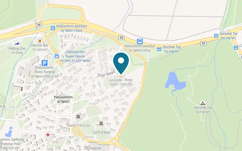 Map showing La Luna at Kibbutz HaGoshrim, HaGoshrim