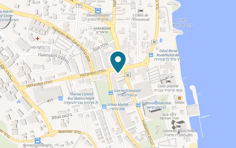 Map showing Leonardo Club Tiberias at 1 HaBanim Street, Tiberias