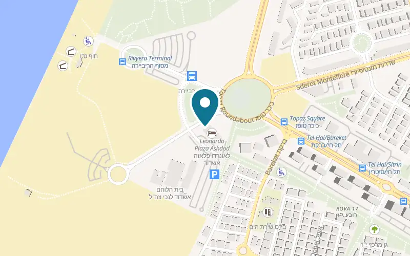Map showing Leonardo Plaza Ashdod at 1 HaYam HaTichon Boulevard, Ashdod