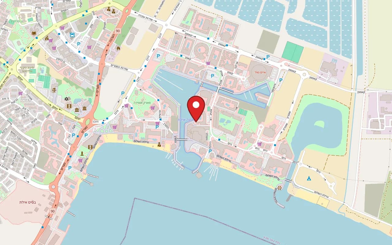 Map showing Les Sardines at Laguna Hotel promenade, 3 HaMayim Street, Eilat