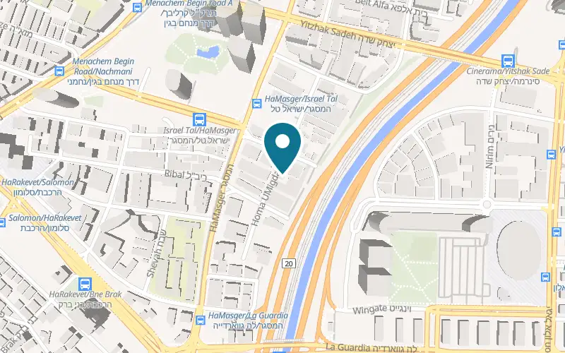 Map showing Lin Garage at 14 Homa UMigdal Street, Tel Aviv-Yafo