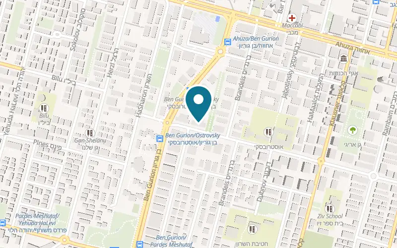 Map showing Maadanei Basar 2000 at 36 Ostrovski Street, Ra'anana
