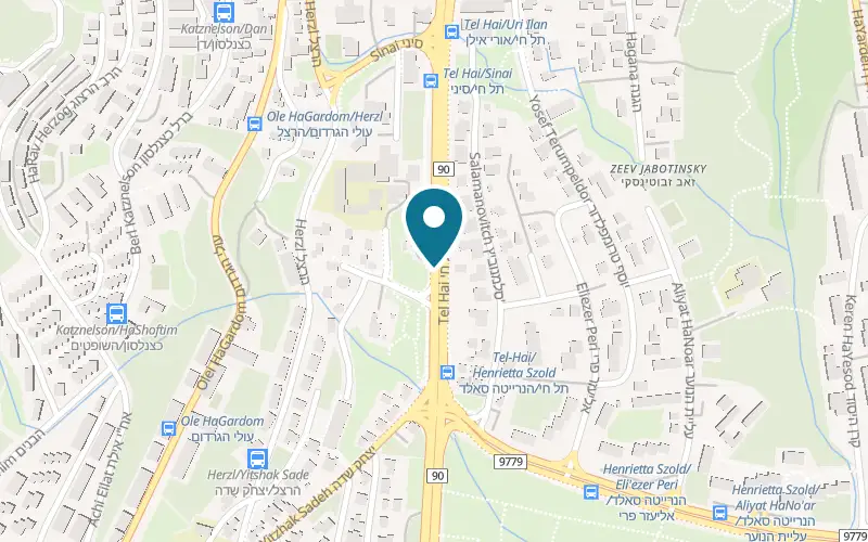 Map showing Marko at Paz fuel station, Tel Hai Boulevard, Kiryat Shmona
