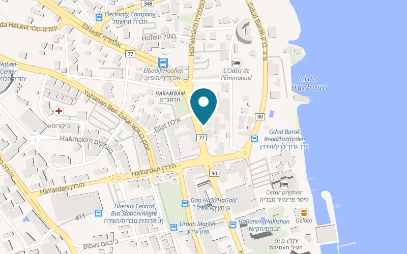 Map showing Matok MiDvash at 39 ElHadif Street, Tiberias