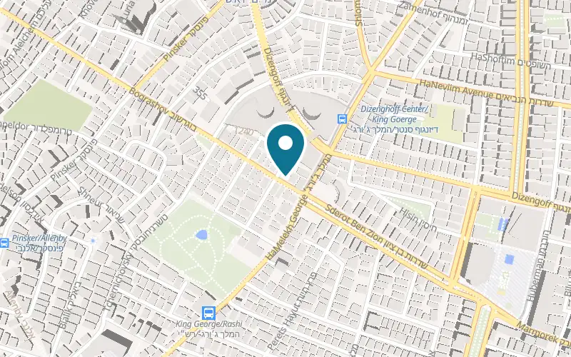 Map showing Matteo at 87 Bograshov Street, Tel Aviv-Yafo
