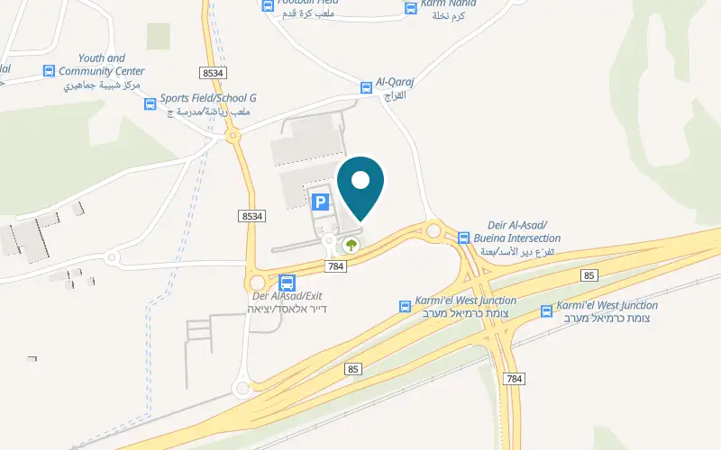 Map showing McDonald's Dabbah Mall at Dabbah Mall, Daher al-Omar al-Zidani Street, Bi'ina