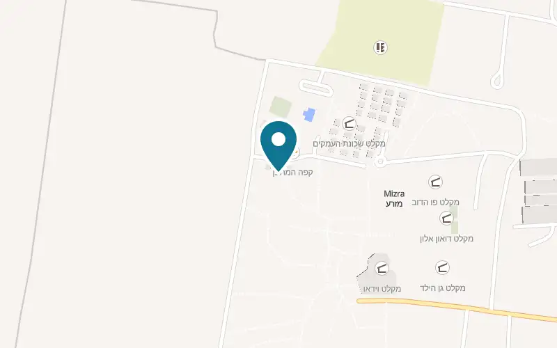 Map showing Mizra Holiday Village at Kibbutz Mizra, Mizra