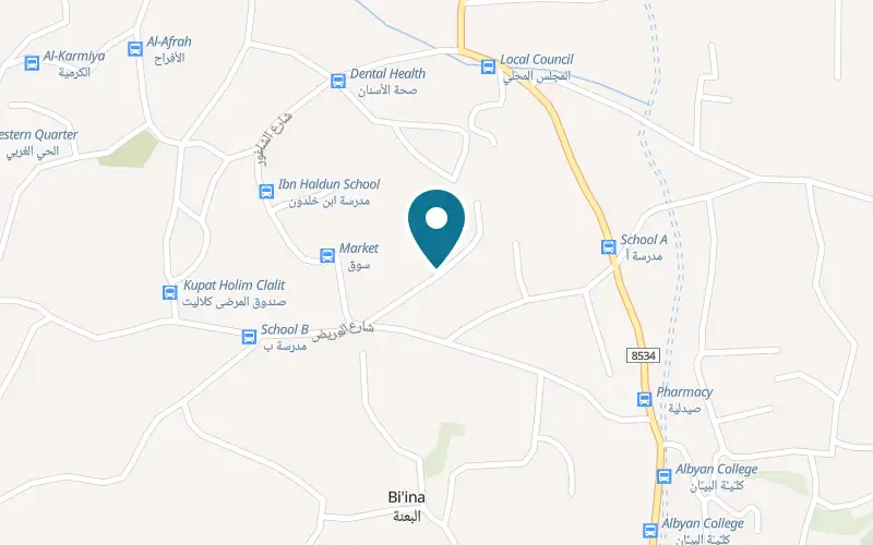 Map showing Mr. Pizza at Street 1, Bi'ina