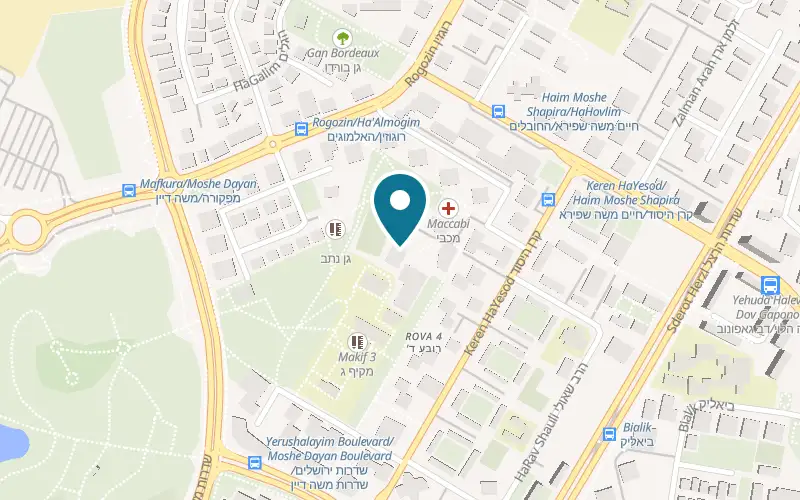 Map showing Korin Maman Museum of Philistine Culture at 16 HaShayatim Street, Quarter D, Ashdod