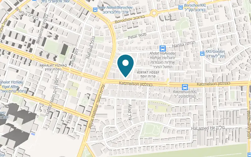 Map showing Mystic Pizza at 9 Katzenelson Street, Givatayim