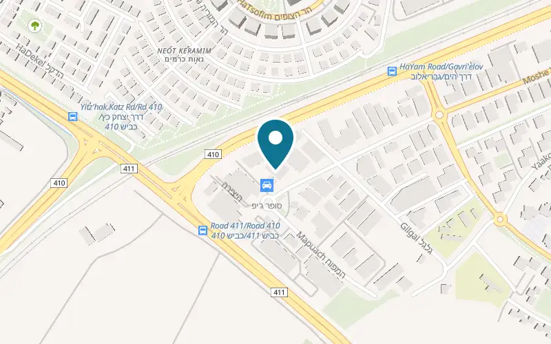 Map showing Naba Garage at 15 HaYetzira Street, Rehovot
