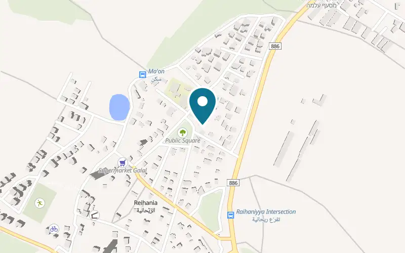 Map showing Nalchik at Rehaniya, Upper Galilee, Rehaniya