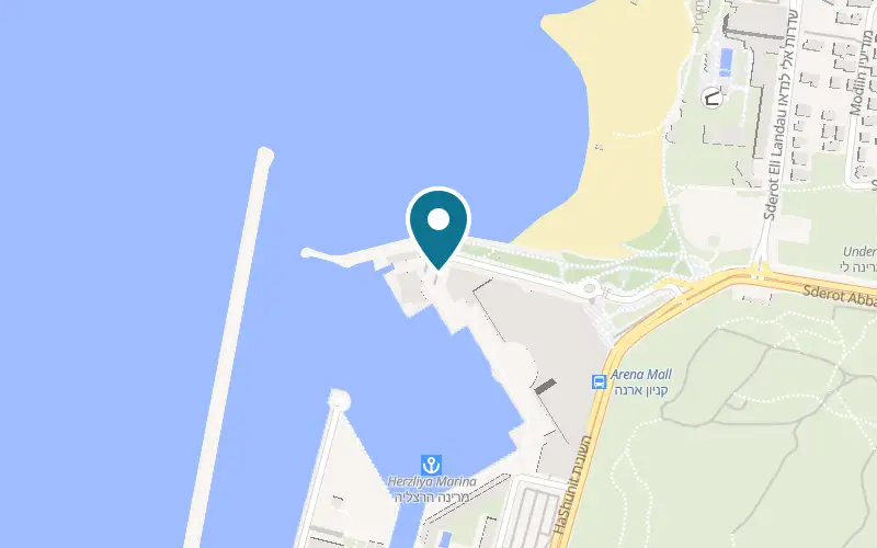 Map showing Nammos at 1 HaTzedef Street, Herzliya Marina, Herzliya