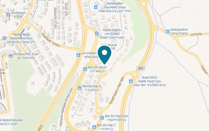 Map showing Nechama Bakery at 31 Ben Ish Chai Street, Beit Shemesh