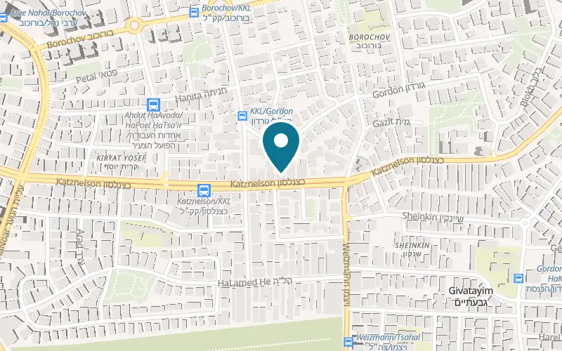 Map showing Neo Sushi Bar at 55 Katzenelson Street, Givatayim