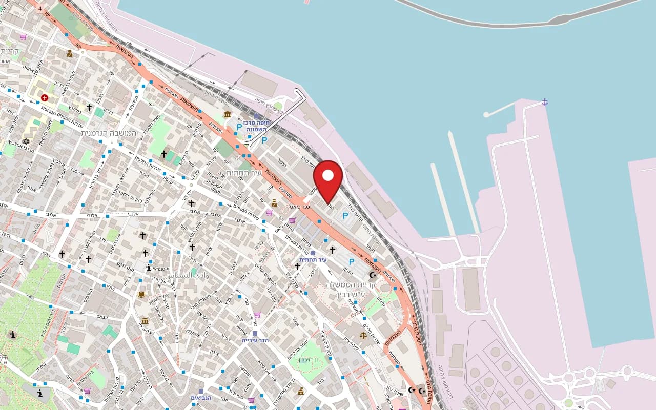 Map showing NeoPolitan at 37 HaNamal Street, Haifa