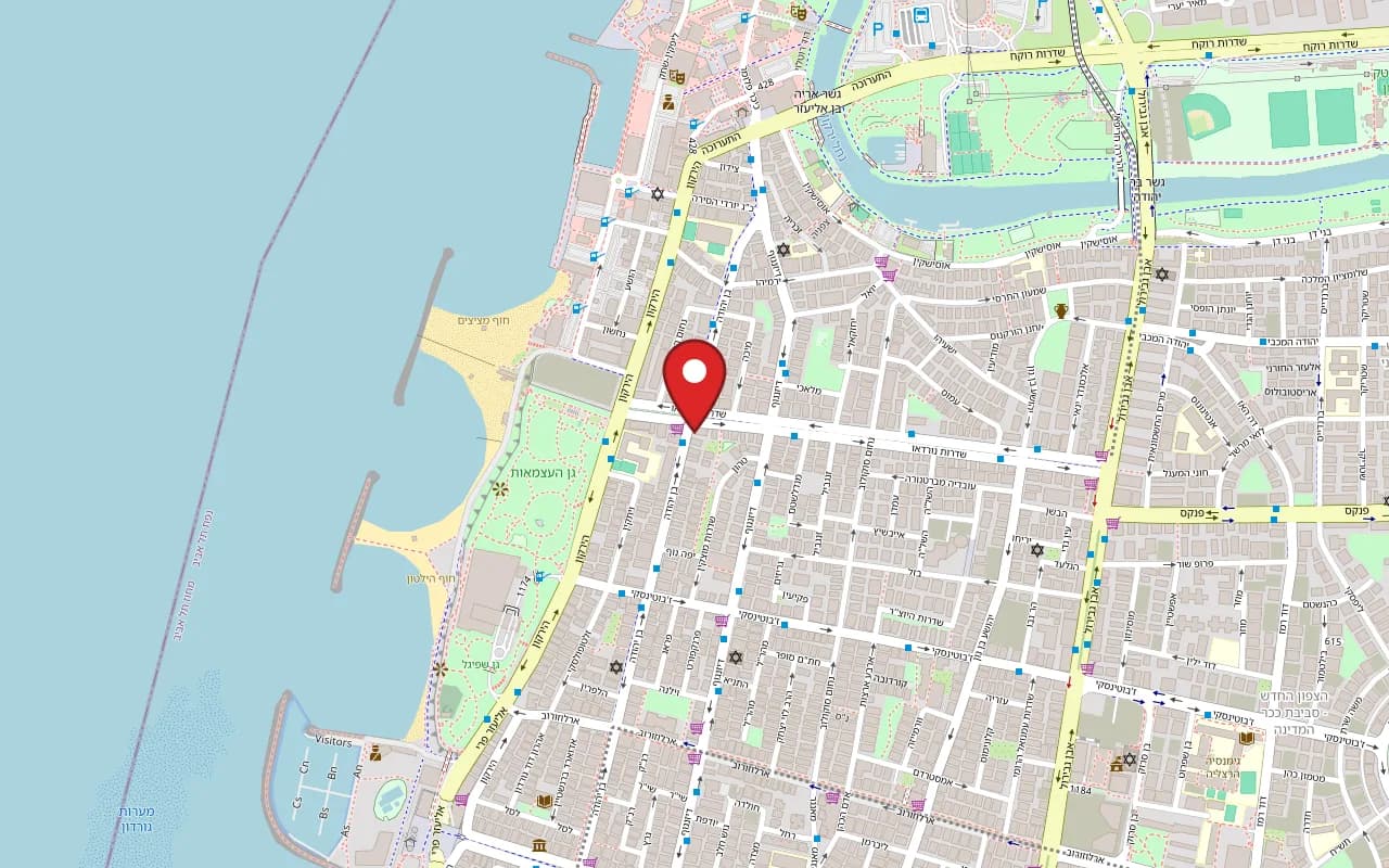Map showing Nini Hachi at 228 Ben Yehuda Street, Tel Aviv-Yafo