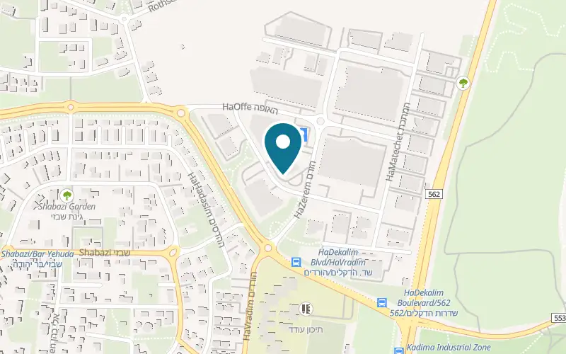 Map showing Nisha Bar at 6 HaMaalit Street, Tzoran-Kadima